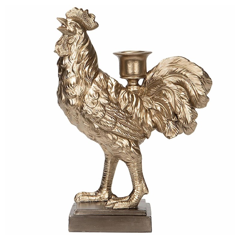 Świecznik Złoty Kogut Kura Wielkanocny Glamour | skandi.pl