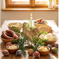 Świecznik Złoty Kogut Kura Wielkanocny Glamour | skandi.pl