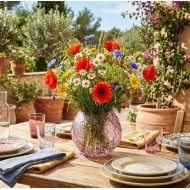 Wazon Szklany Kula Różowy 18cm Boho Okrągły | skandi.pl