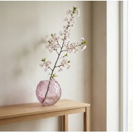 Wazon Szklany Kula Różowy 18cm Boho Okrągły | skandi.pl