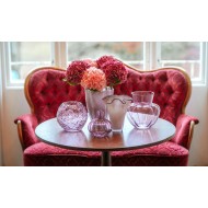 Wazon Szklany Kula Różowy 18cm Boho Okrągły | skandi.pl