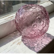 Wazon Szklany Kula Różowy 18cm Boho Okrągły | skandi.pl