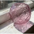 Wazon Szklany Kula Różowy 18cm Boho Okrągły | skandi.pl