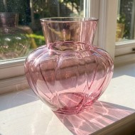 Wazon Szklany 22cm Okrągły Retro Boho na Kwiaty | skandi.pl