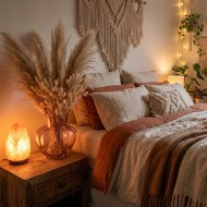 Wazon Szklany 22cm Okrągły Retro Boho na Kwiaty | skandi.pl