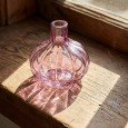 Wazonik na Jeden Kwiat 15cm Różowy Szklany Boho | skandi.pl