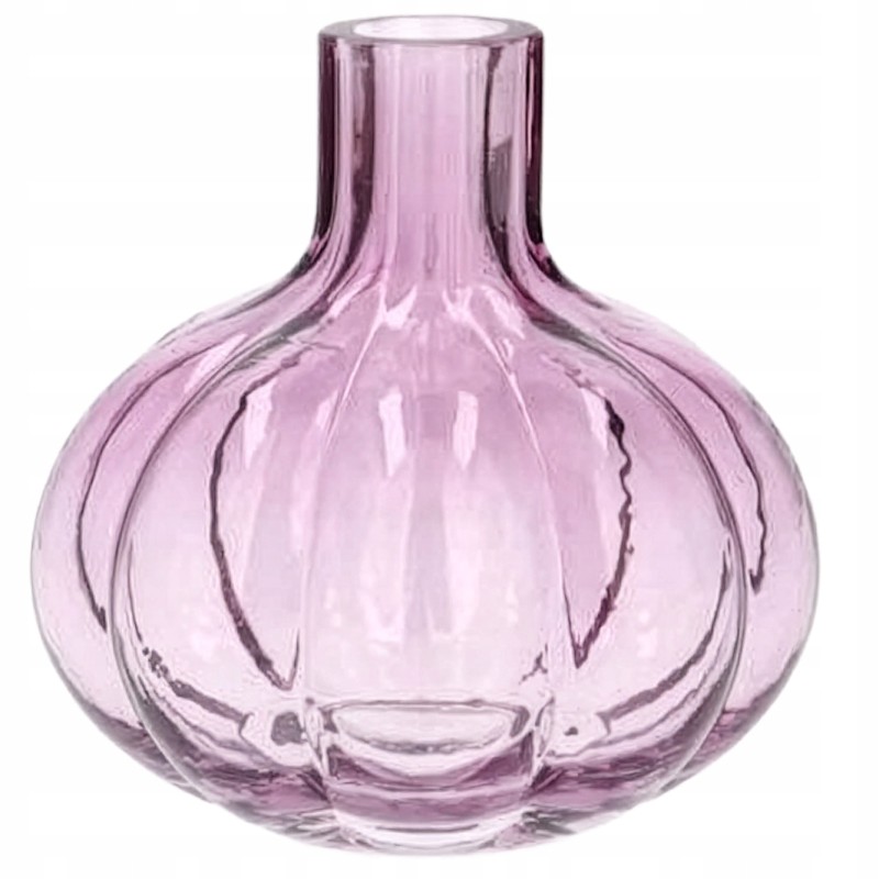 Wazonik na Jeden Kwiat 15cm Różowy Szklany Boho | skandi.pl