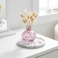 Wazonik na Jeden Kwiat 15cm Różowy Szklany Boho | skandi.pl