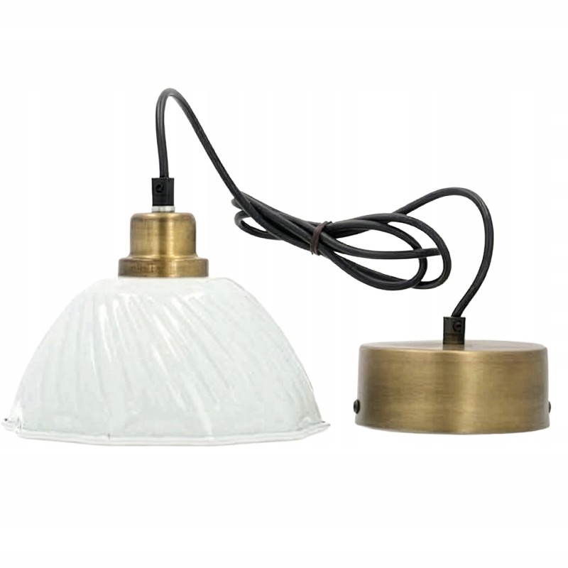 Lampa Sufitowa Wisząca Biała Loft 20cm Metalowa | skandi.pl
