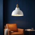 Duża Lampa Wisząca Biała Loft 38cm Metalowa | skandi.pl