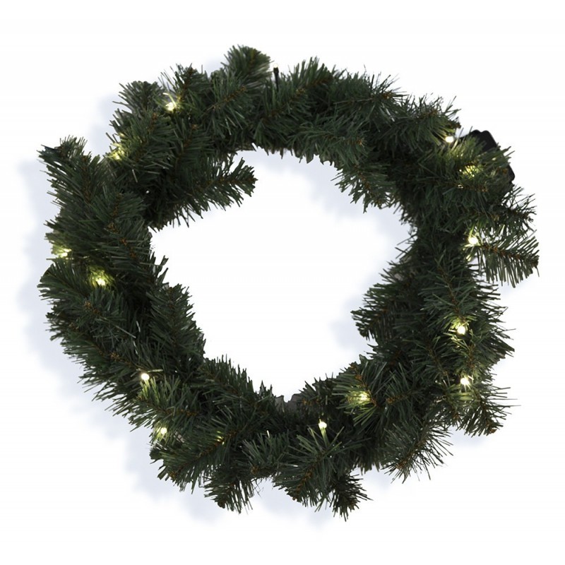 WIANEK stroik świąteczny LED zielony okrągły