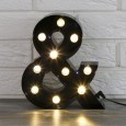 LAMPA LED znak & czarna 24cm