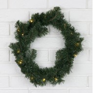 WIANEK stroik świąteczny LED zielony okrągły