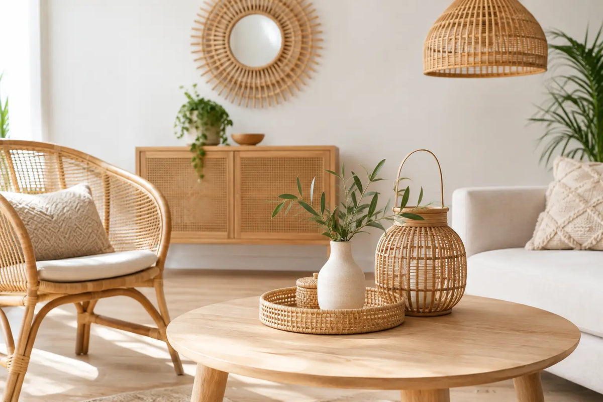 Ozdoby z rattanu do wnętrz scandi i boho