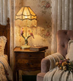 LAMPA STOŁOWA BIURKOWA NOCNA PAPUGA PTAKI 44CM E27 DO SALONU DOMU GLAMOUR