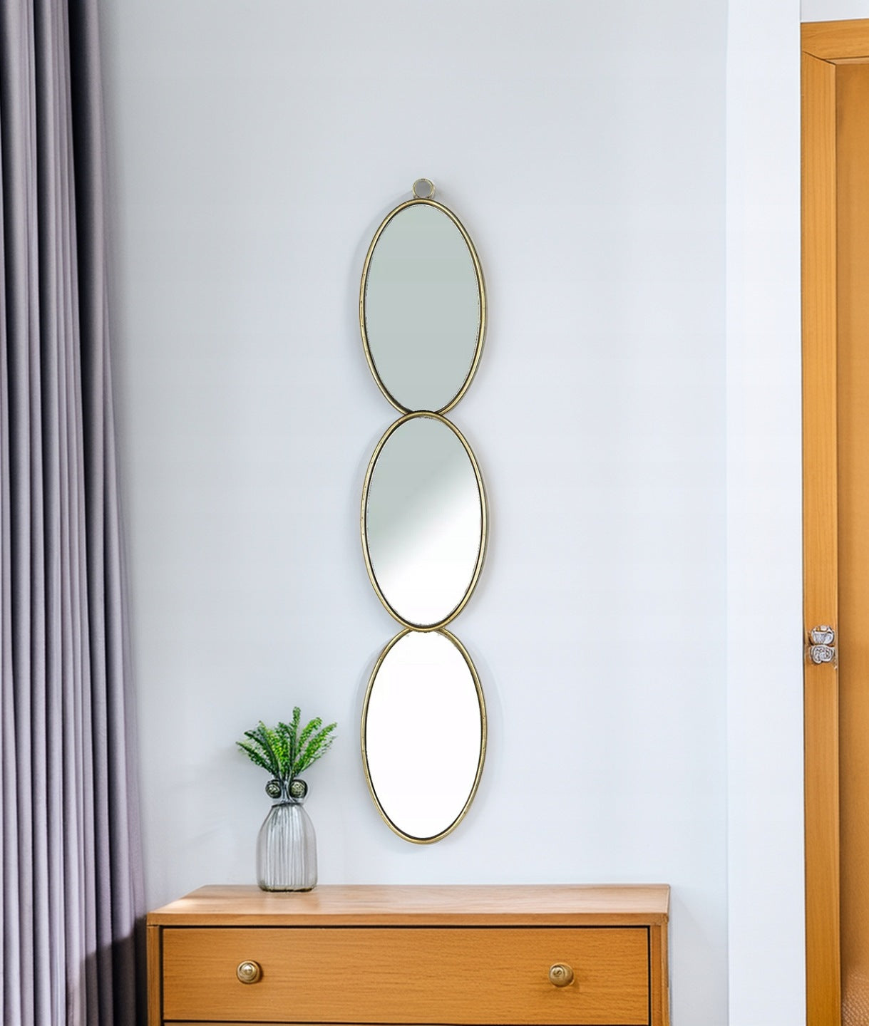 LUSTRO DŁUGIE ZŁOTE 105CM