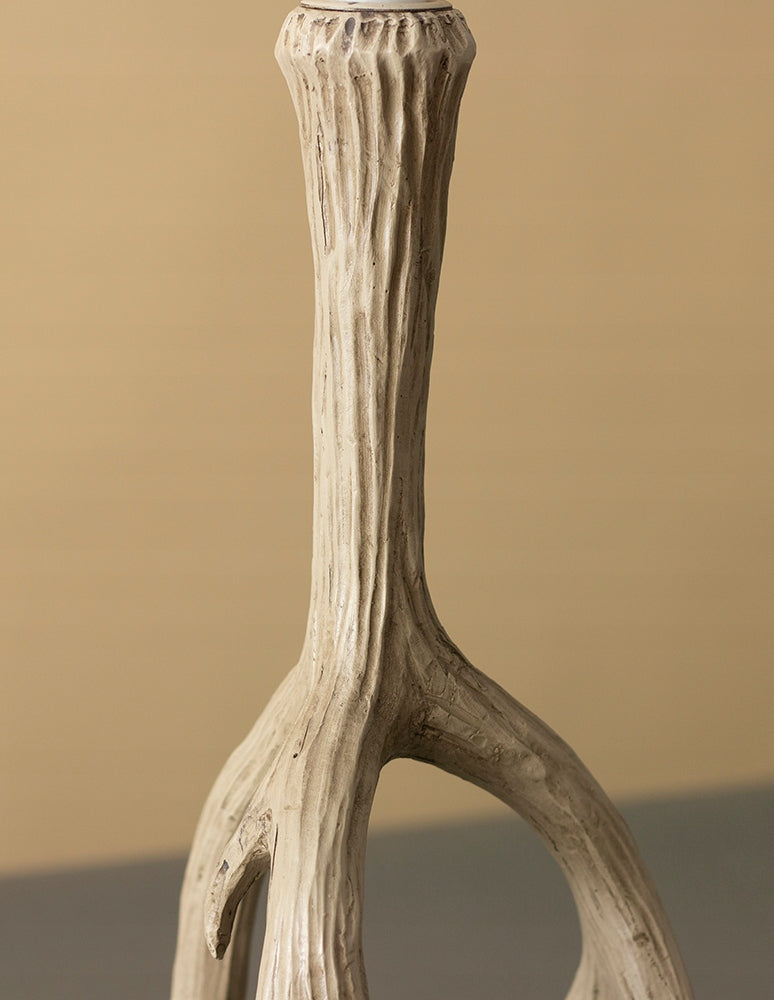 ŚWIECZNIK RÓG RENIFERA BEŻOWY WYS. 29CM