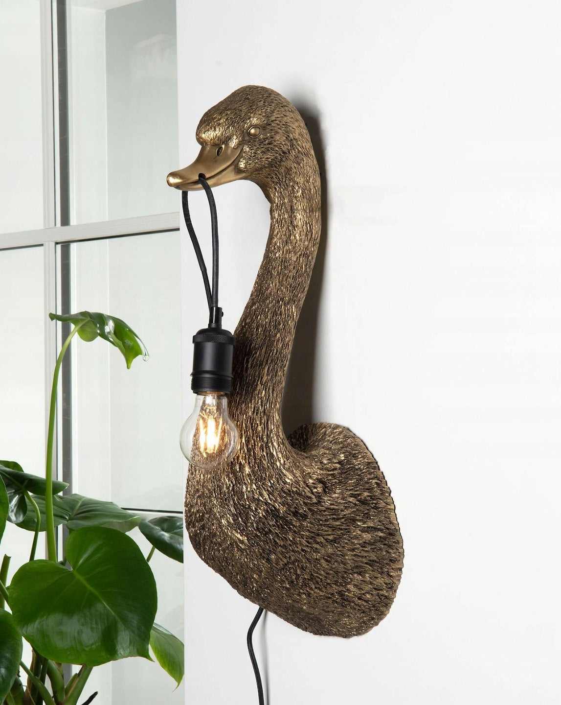 LAMPA KINKIET ŁABĘDŹ ZŁOTA