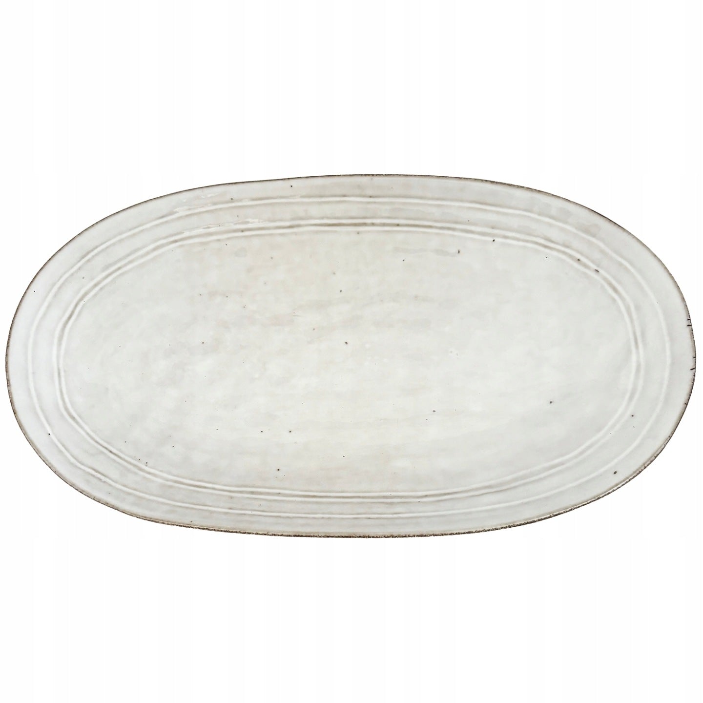 PÓŁMISEK CERAMICZNY jasny szary 36cm