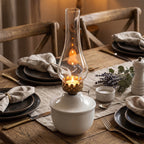 LAMPION ŚWIECZNIK TEALIGHT BIAŁY LAMPA NAFTOWA LOFT METAL DEKORACJA OZDOBA