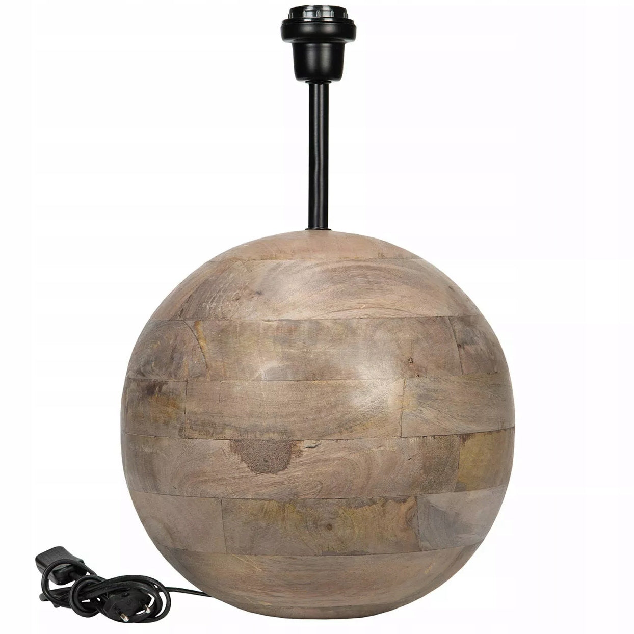 LAMPA STOŁOWA KULA BOHO DREWNIANA 47CM
