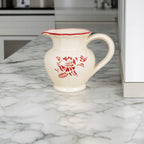 DZBANEK CERAMICZNY BIAŁY CZERWONY 1L