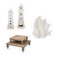 Zestaw z Bloga: Ceramiczne Dekoracje Marynistyczne i Drewniane Tace Boho 5w1