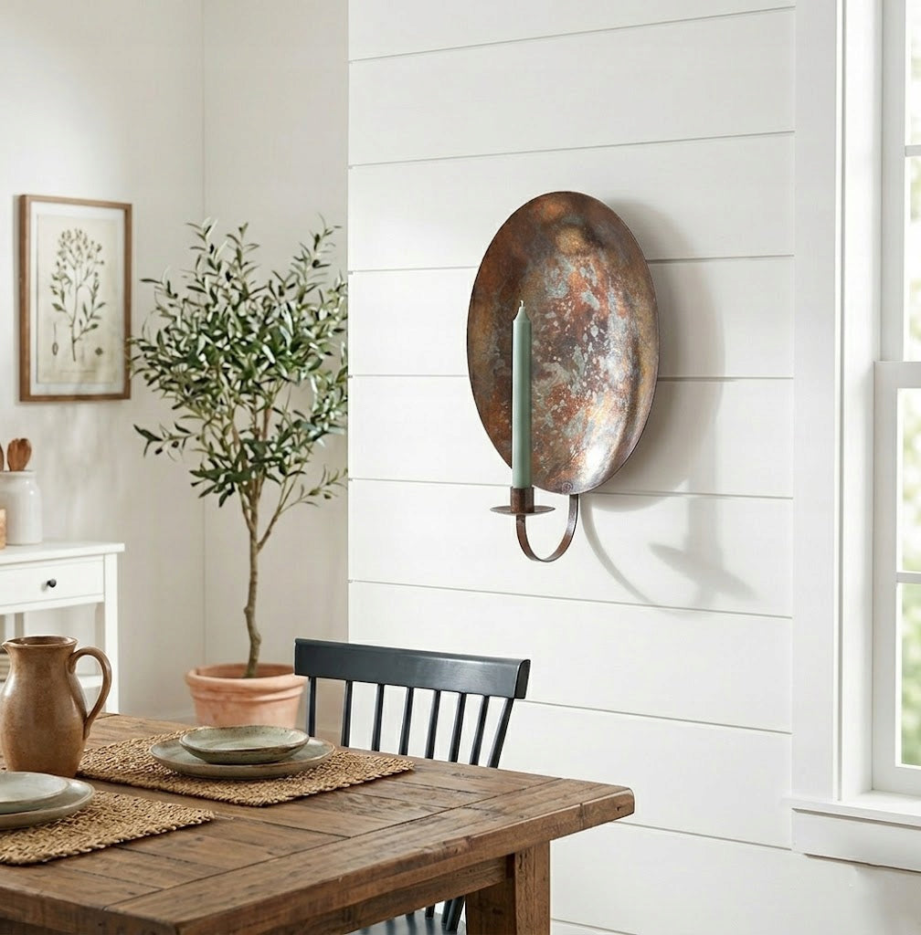 ŚWIECZNIK ŚCIENNY WISZĄCY KANDELABR NA ŚWIECĘ STOŁOWĄ LOFT DO DOMU SYPIALNI