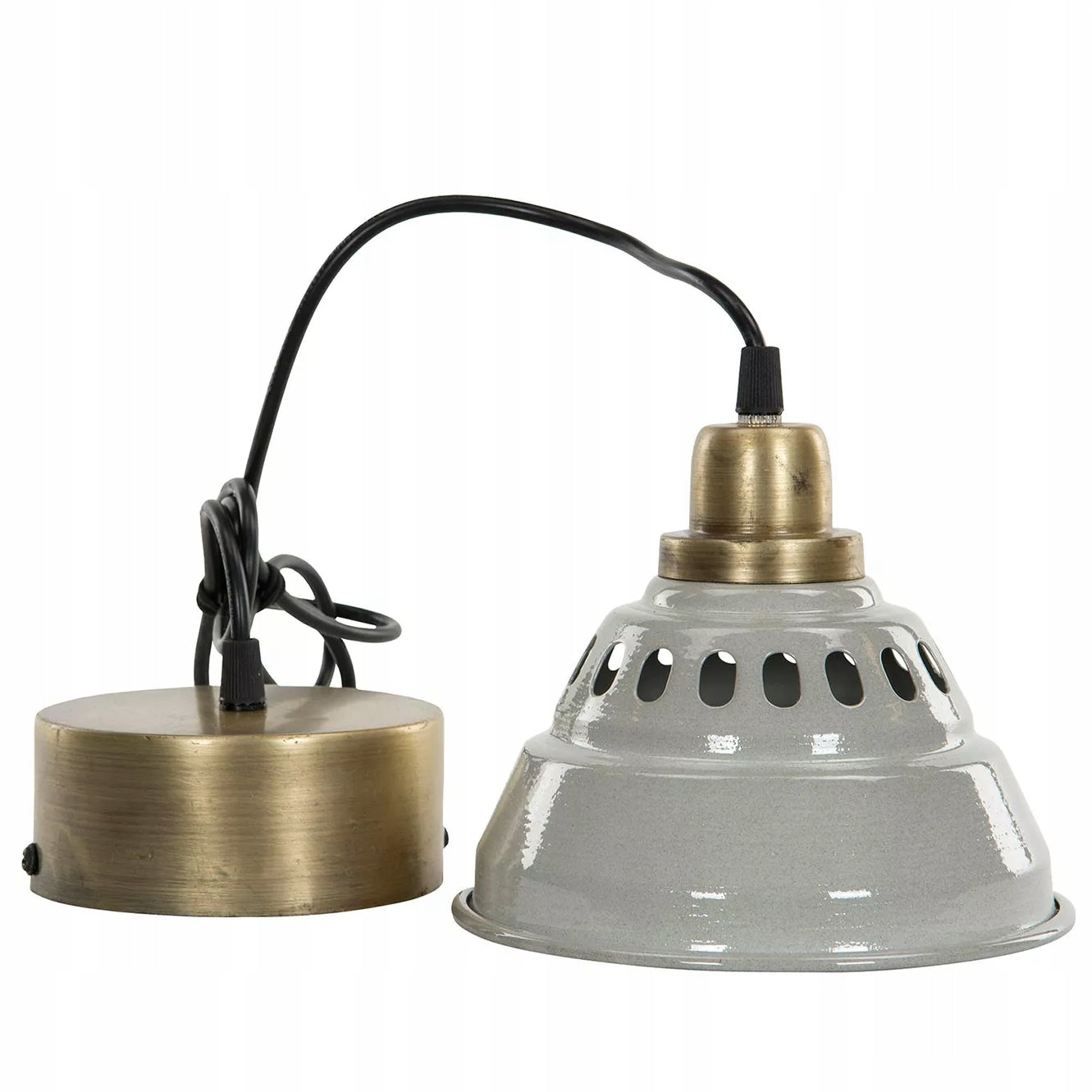 LAMPA SUFITOWA SZARA METALOWA 18cm