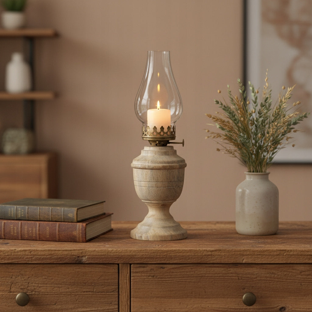 ŚWIECZNIK LAMPA NAFTOWA IMITACJA 30CM