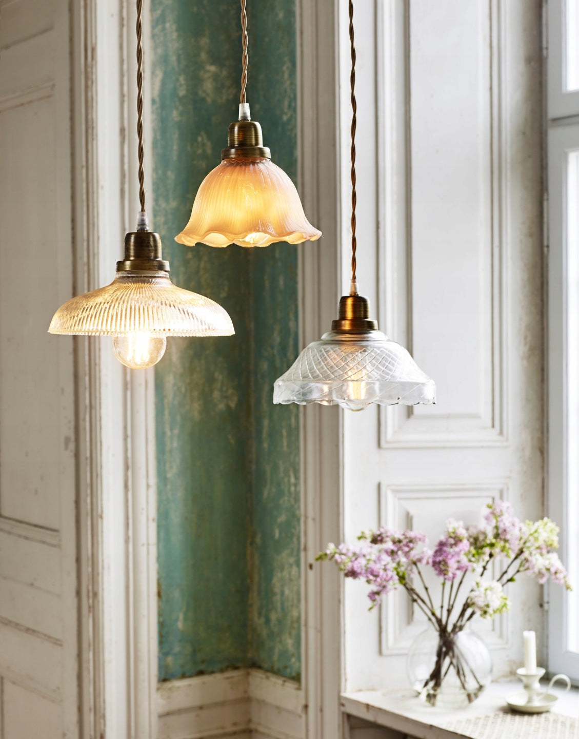 LAMPA GRETA szklany klosz śr. 21cm