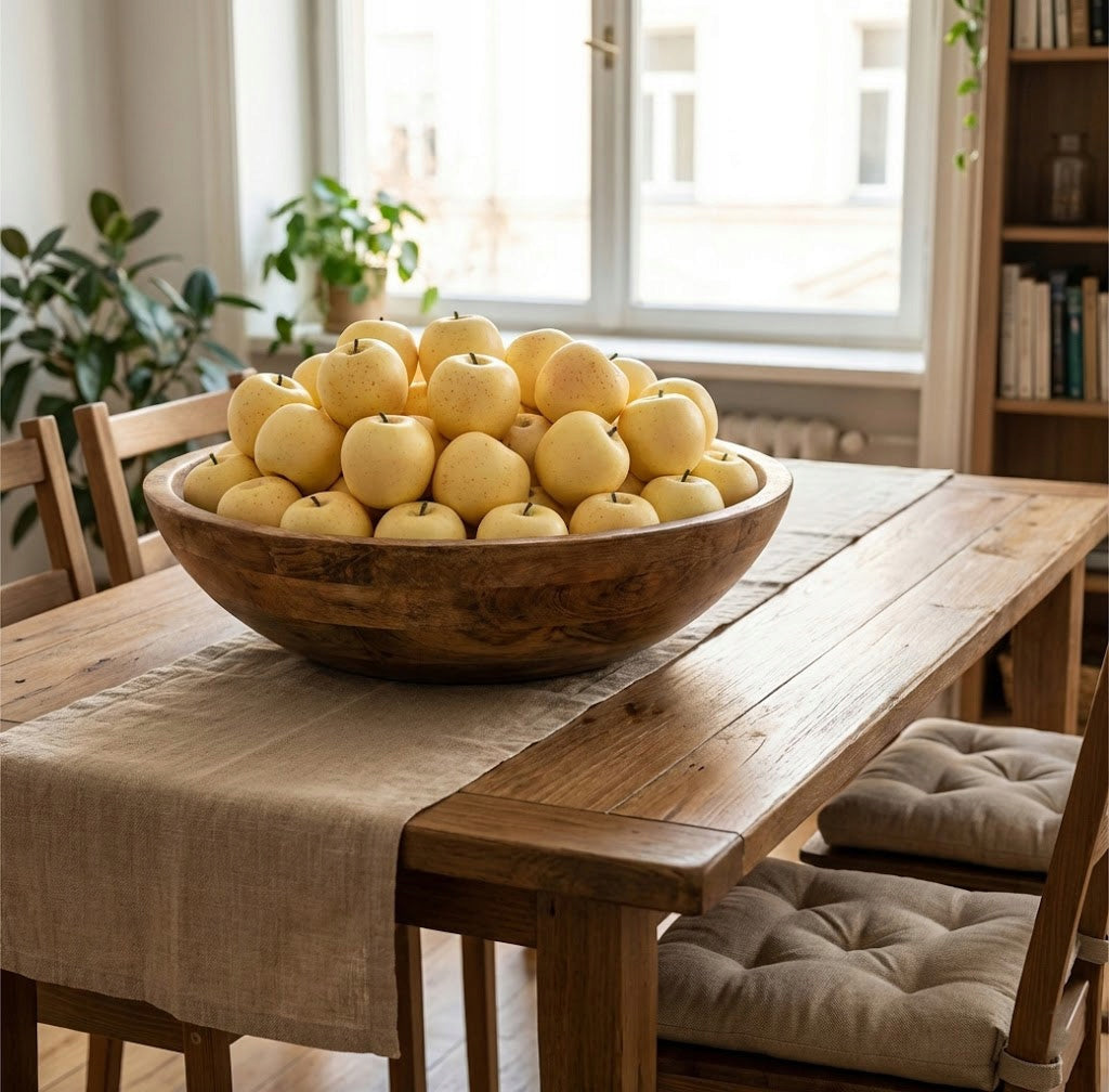 SZTUCZNE JABŁKO OWOC SZTUCZNY SZTUCZNE OWOCE DO DEKORACJI JAK ŻYWE ŻÓŁTE