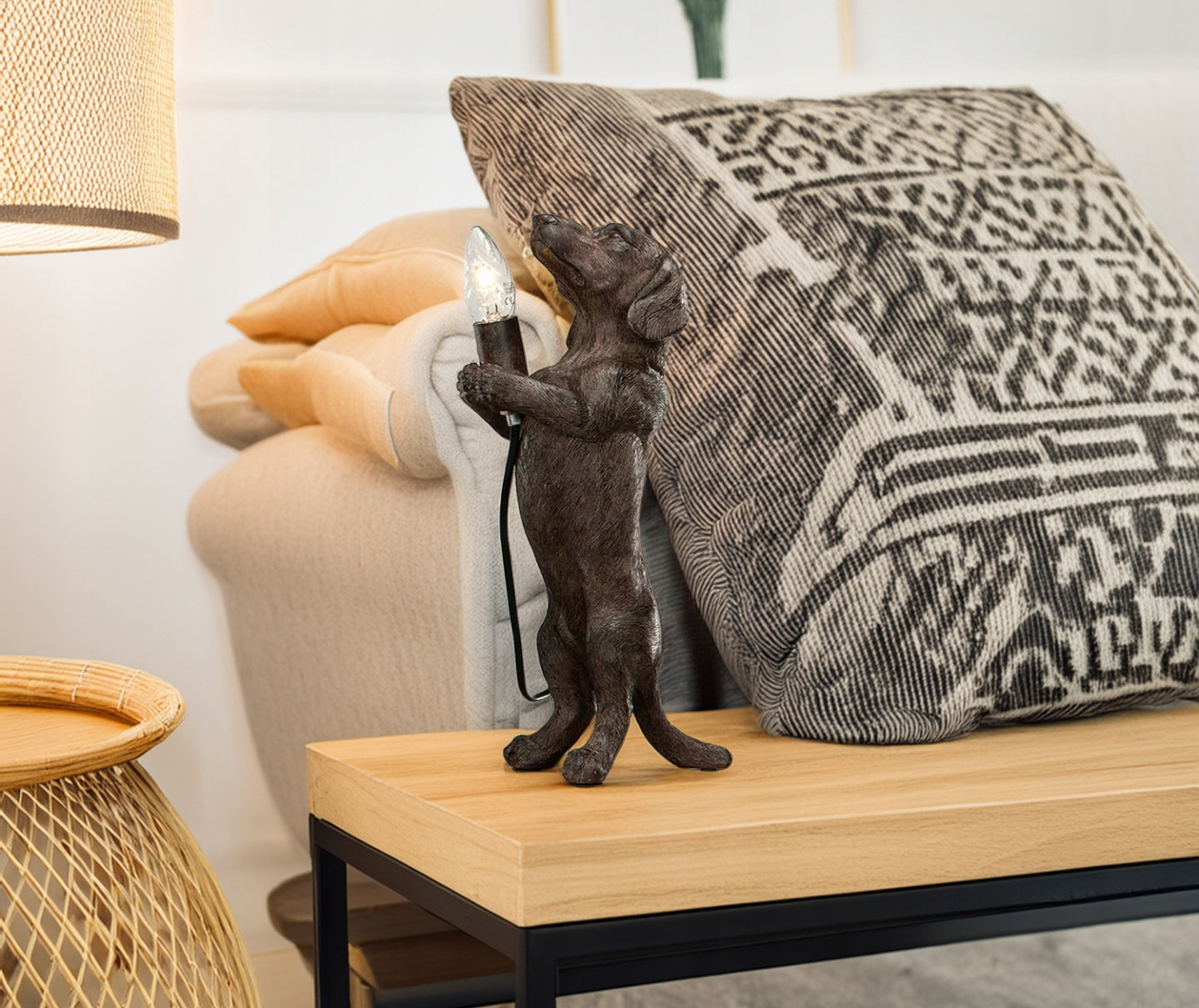 LAMPA STOŁOWA JAMNIK BRĄZOWA 36CM