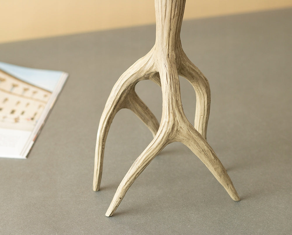 ŚWIECZNIK RÓG RENIFERA BEŻOWY WYS. 22CM