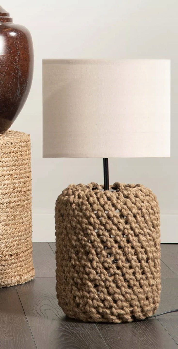 LAMPA STOŁOWA BOHO JUTOWA 50CM