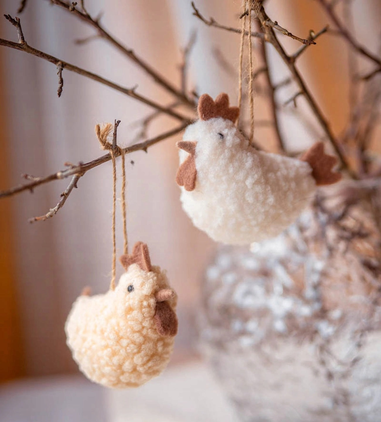 ZAWIESZKA BOMBKA NA WIELKANOC KURA KOGUT 2 szt NA DRZEWKO DRZWI PREZENT