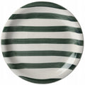 TALERZ OBIADOWY PŁYTKI PŁASKI W PASKI 27cm CERAMICZNY OKRĄGŁY NA SZTUKI