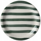 TALERZ OBIADOWY PŁYTKI PŁASKI W PASKI 27cm CERAMICZNY OKRĄGŁY NA SZTUKI