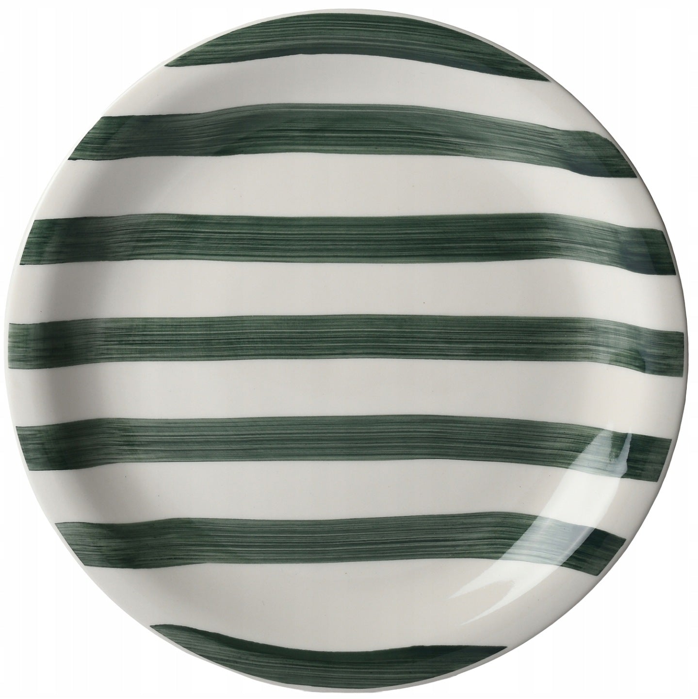 TALERZ OBIADOWY PŁYTKI PŁASKI W PASKI 27cm CERAMICZNY OKRĄGŁY NA SZTUKI