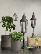 LAMPION NA STOJAKU RETRO METALOWY WYS. 77CM