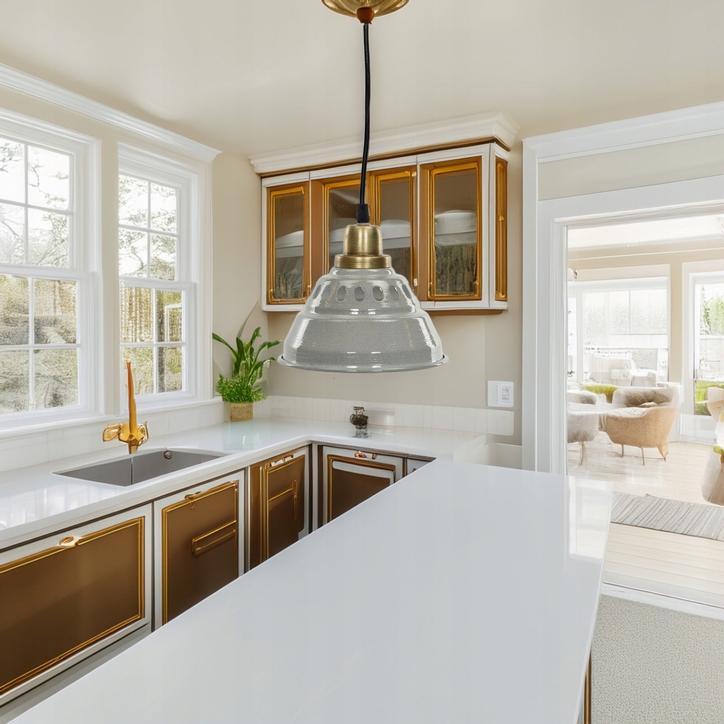 LAMPA SUFITOWA SZARA METALOWA 18cm