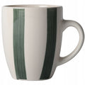 KUBEK CERAMICZNY 350ml BEŻOWY ZIELONY DO KAWY HERBATY Z UCHWYTEM NA KAWĘ