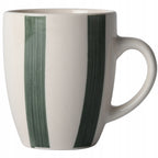 KUBEK CERAMICZNY 350ml BEŻOWY ZIELONY DO KAWY HERBATY Z UCHWYTEM NA KAWĘ