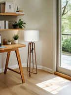 LAMPA PODŁOGOWA DREWNIANA BOHO 140CM