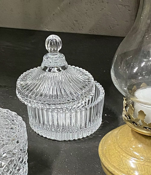 CUKIERNICA szkło kryształowe retro śr. 9cm