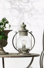 LAMPION LATARNIA LED RETRO METAL SZKŁO