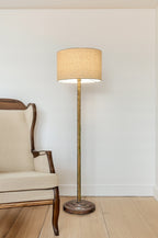 LAMPA PODŁOGOWA BOHO drewno mango 120cm