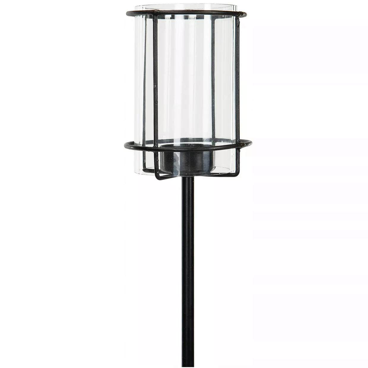 LAMPION OGRODOWY do wbicia metalowy czarny