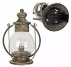 LAMPION LATARNIA LED RETRO METAL SZKŁO
