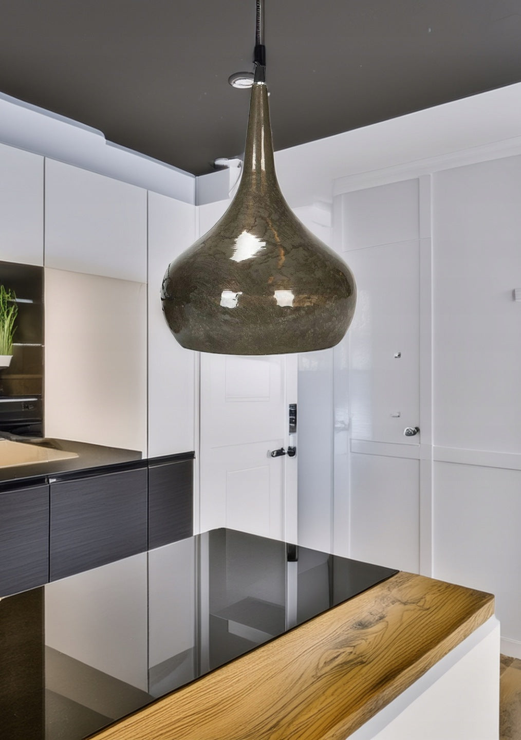 LAMPA SUFITOWA BRĄZOWA 23cm